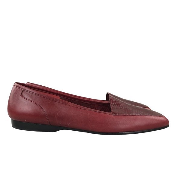 Enzo Angiolini Women's Size 8N Liberty Red Leather Slip On Flats Loafers BRAZIL - Picture 1 of 13